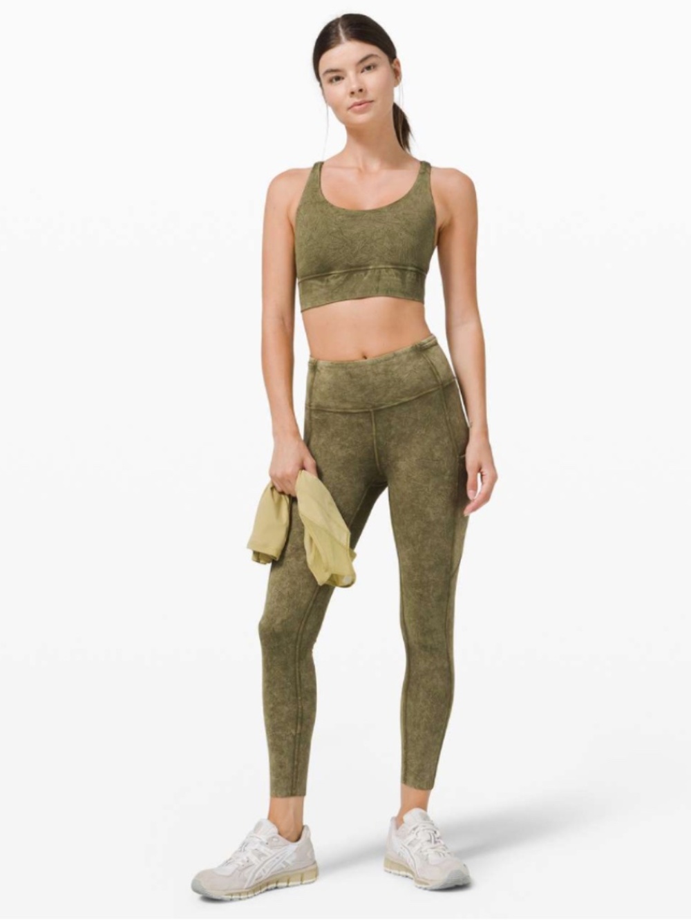 Lululemon Fast and Free High-Rise Tight | Ice Wash Moss Green, Size 6 (Rare!)